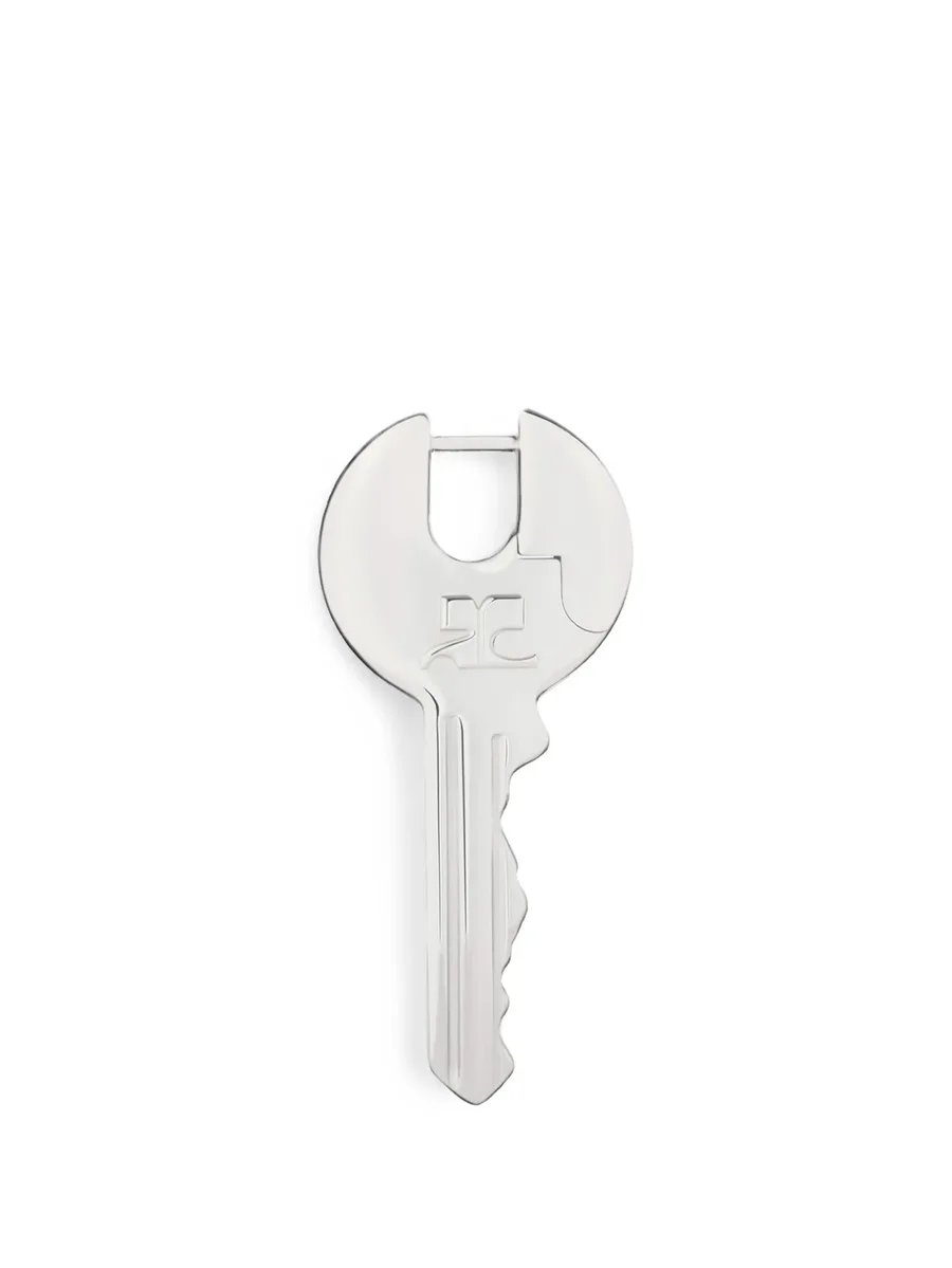 logo-engraved key earring 1