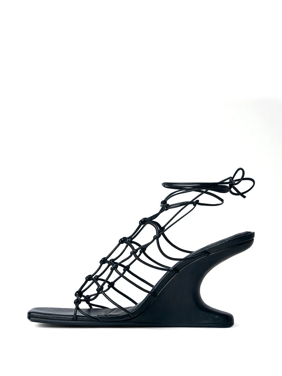 Web Cantilever caged sculpted wedge sandals 4