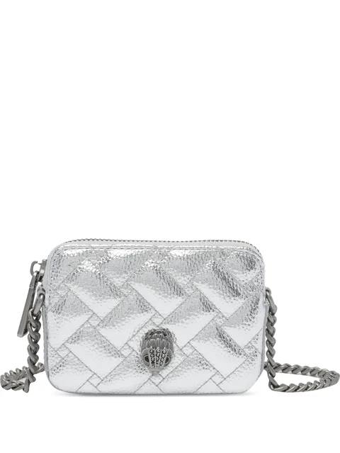 Eagle-plaque quilted wallet