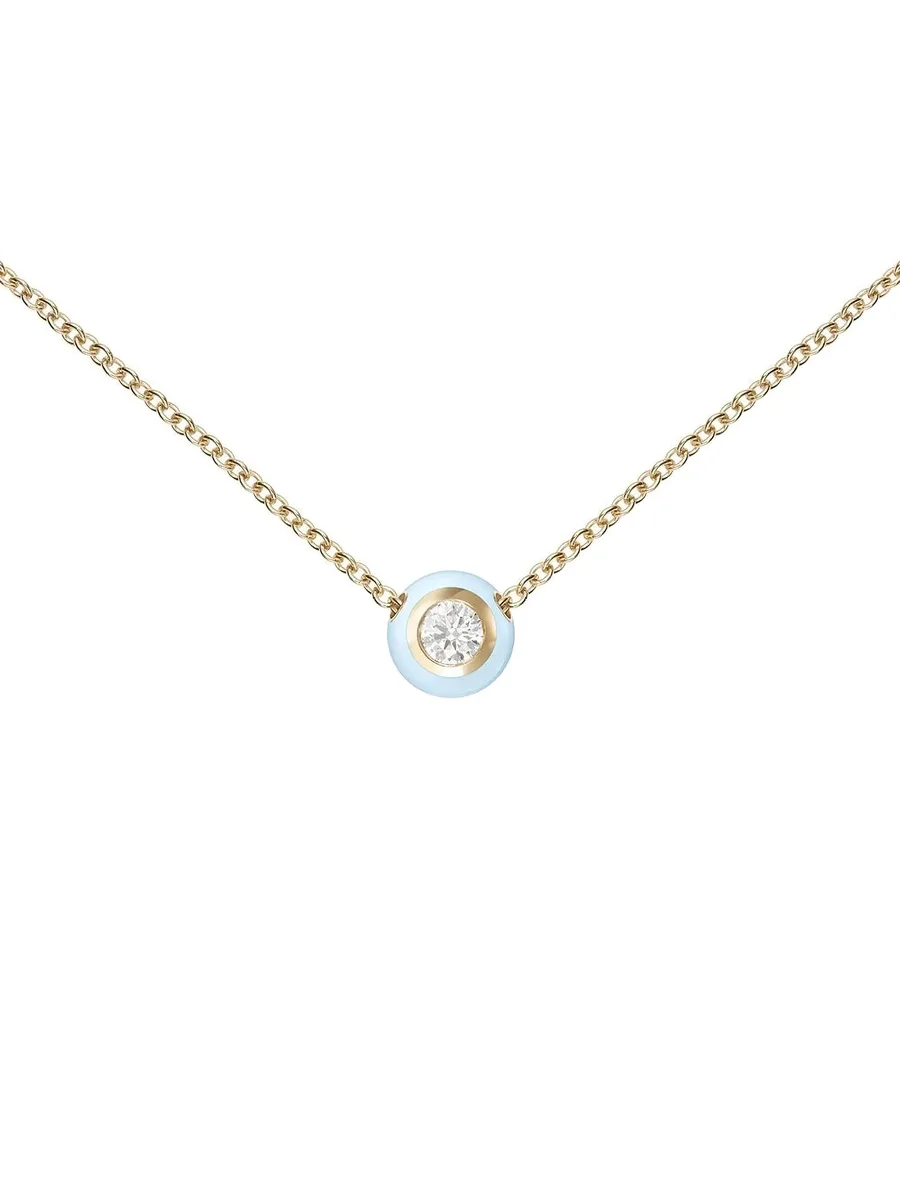 колье Pastel Blue Audrey Diamond из желтого золота с бриллиантами 1