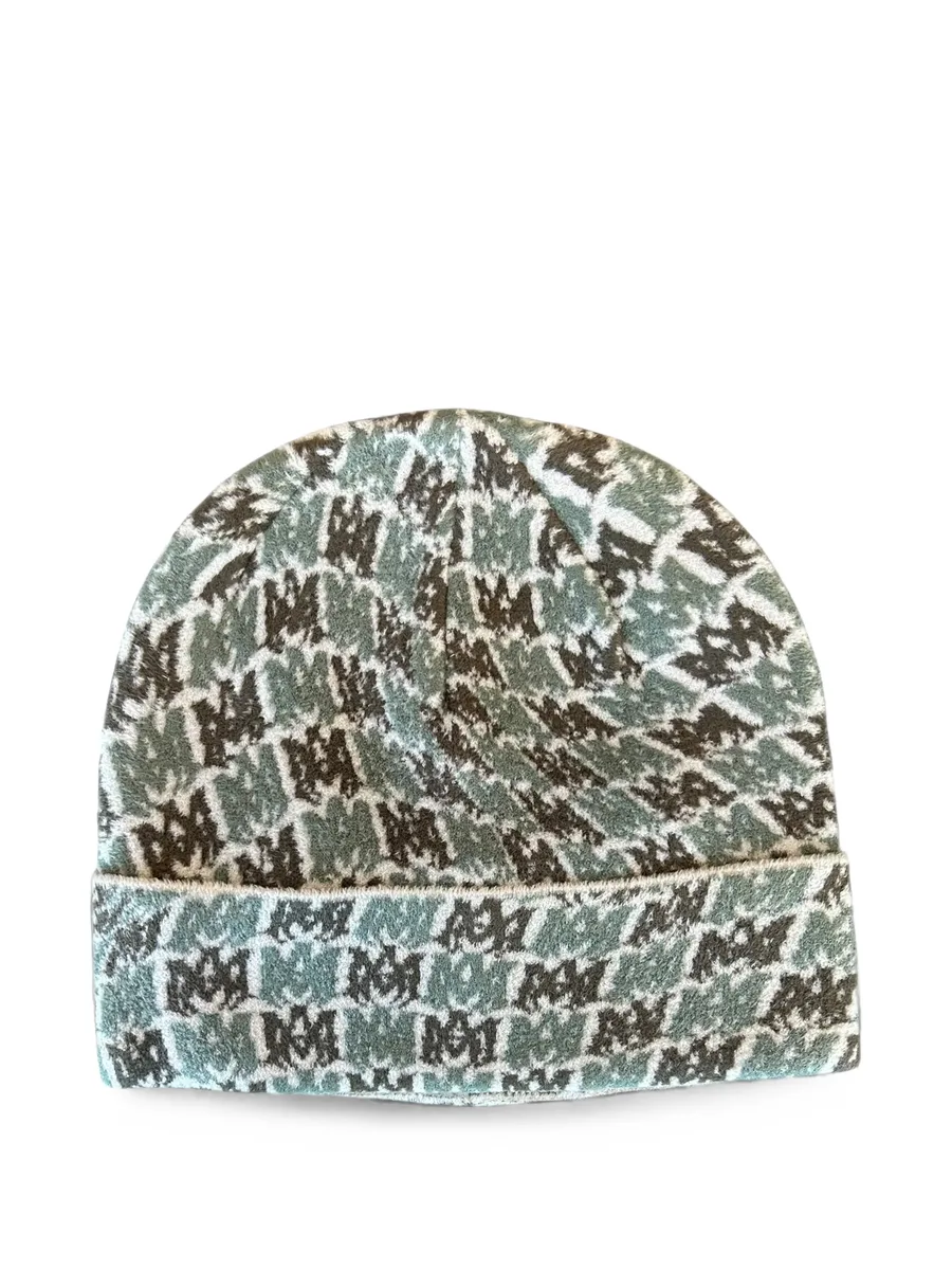 MA Swirl logo-pattern beanie hat 1