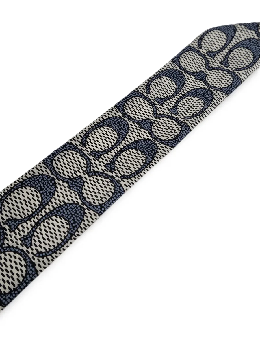 signature monogram-print silk scarf 2