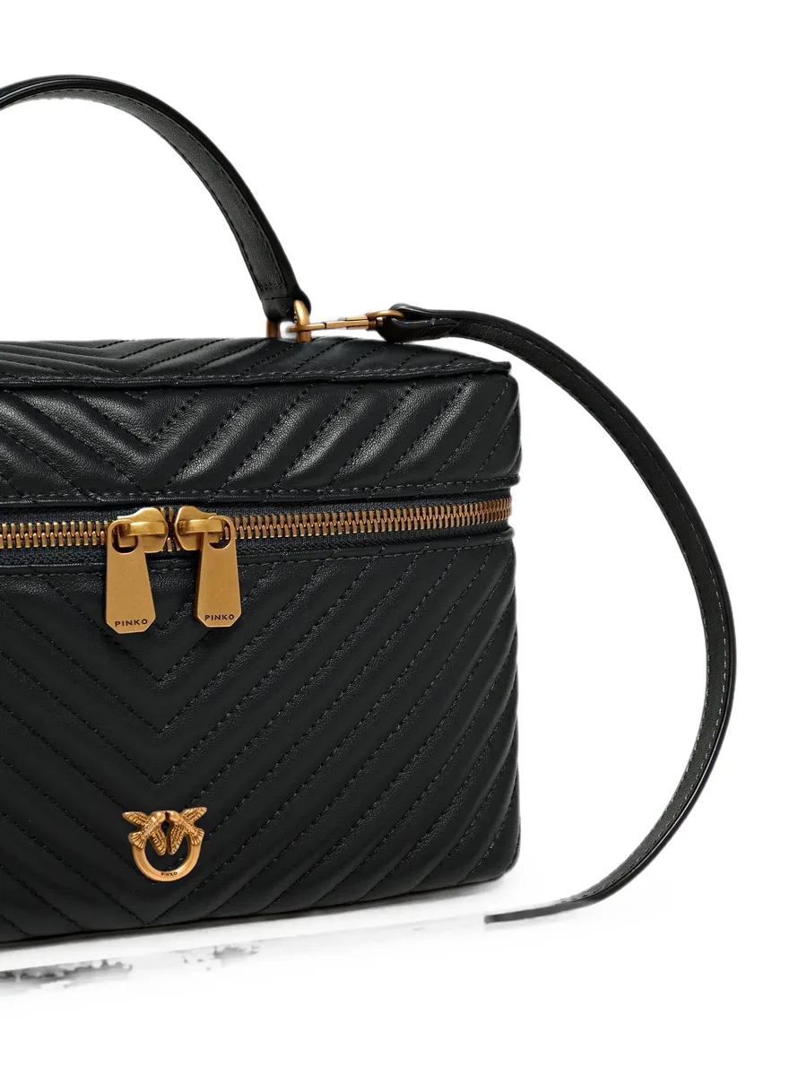 medium beauty case with shoulder strap in chevron nappa 3