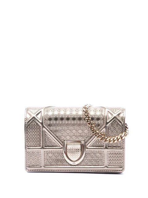 сумка через плечо Metallic Patent Microcannage Diorama Wallet on Chain (2016 год)