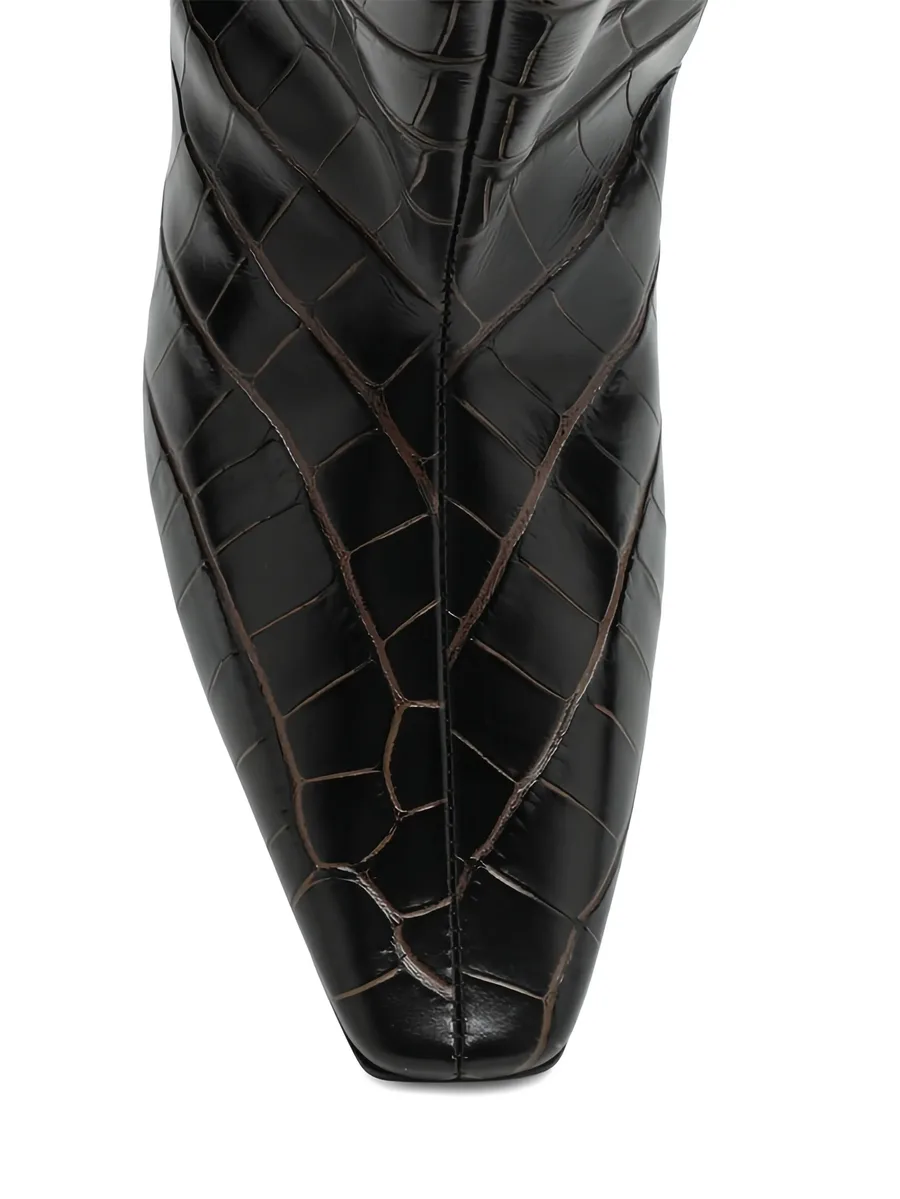 croc-embossed knee-high boots 8