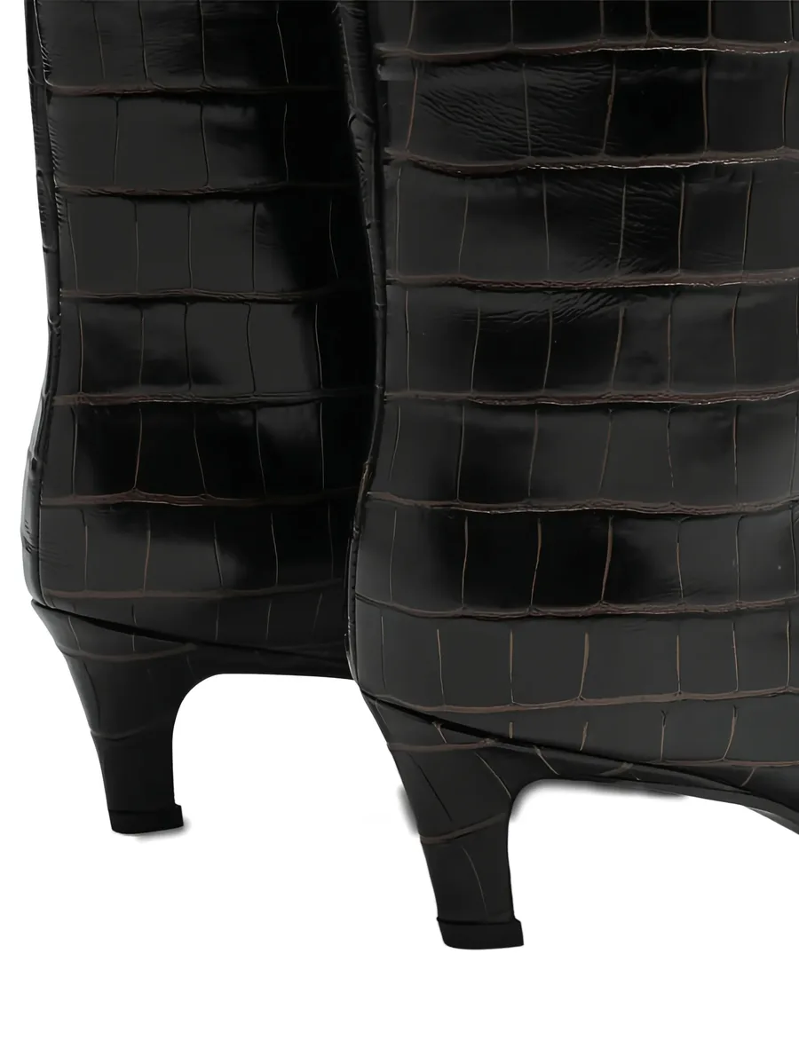 croc-embossed knee-high boots 9