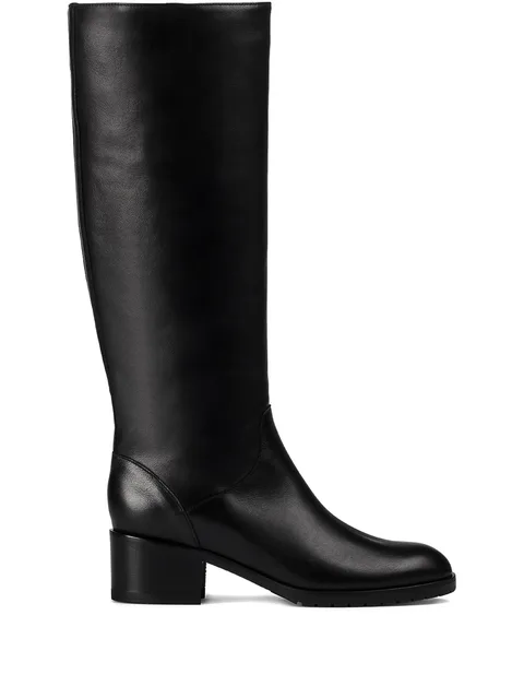 block-heel leather boots