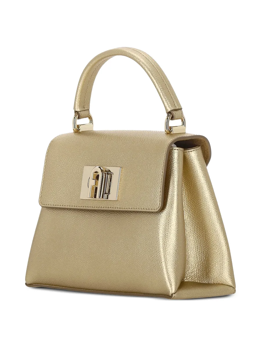 metallic-effect leather tote bag 3