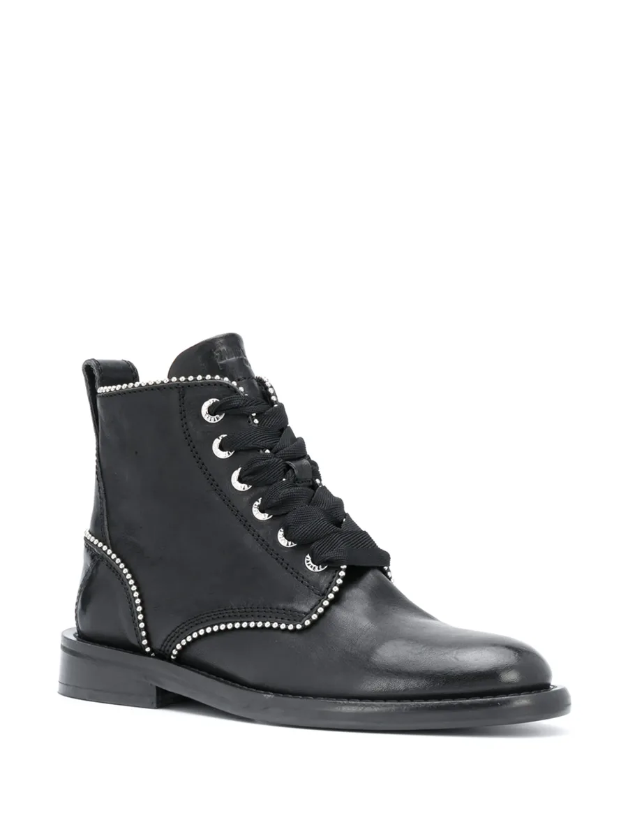 studded lace-up leather boots 4