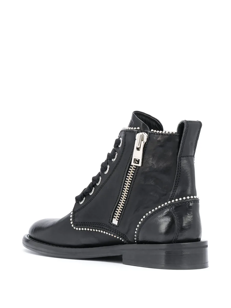 studded lace-up leather boots 6