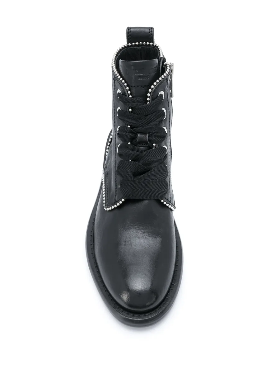 studded lace-up leather boots 7