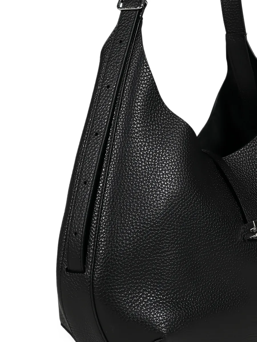 logo-plaque pebbled-leather tote bag 5