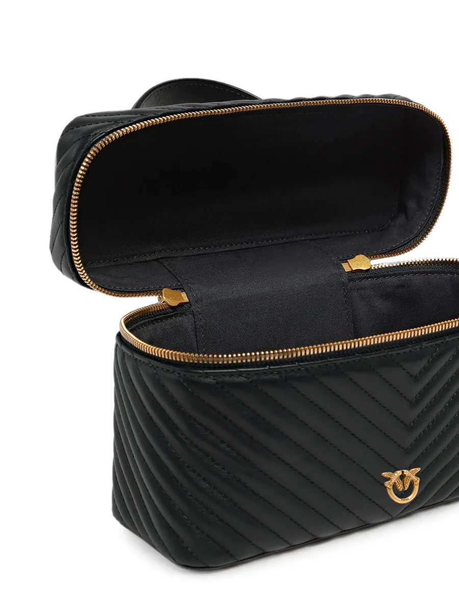 medium beauty case with shoulder strap in chevron nappa 4