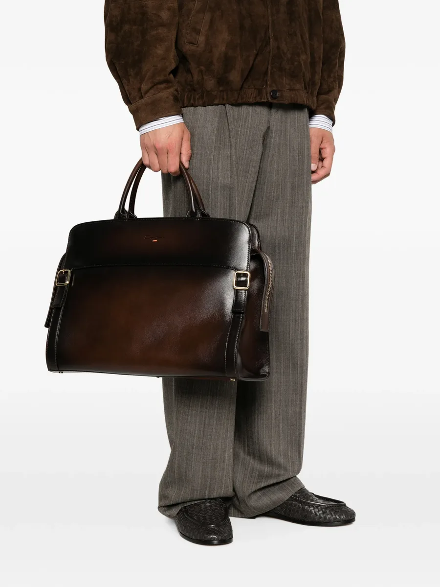 burnished leather tote bag 2