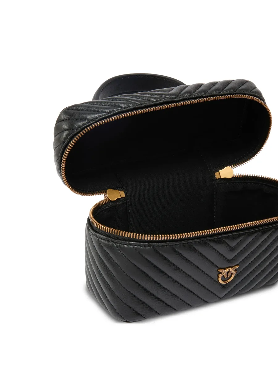 small beauty case with shoulder strap chevron nappa 4
