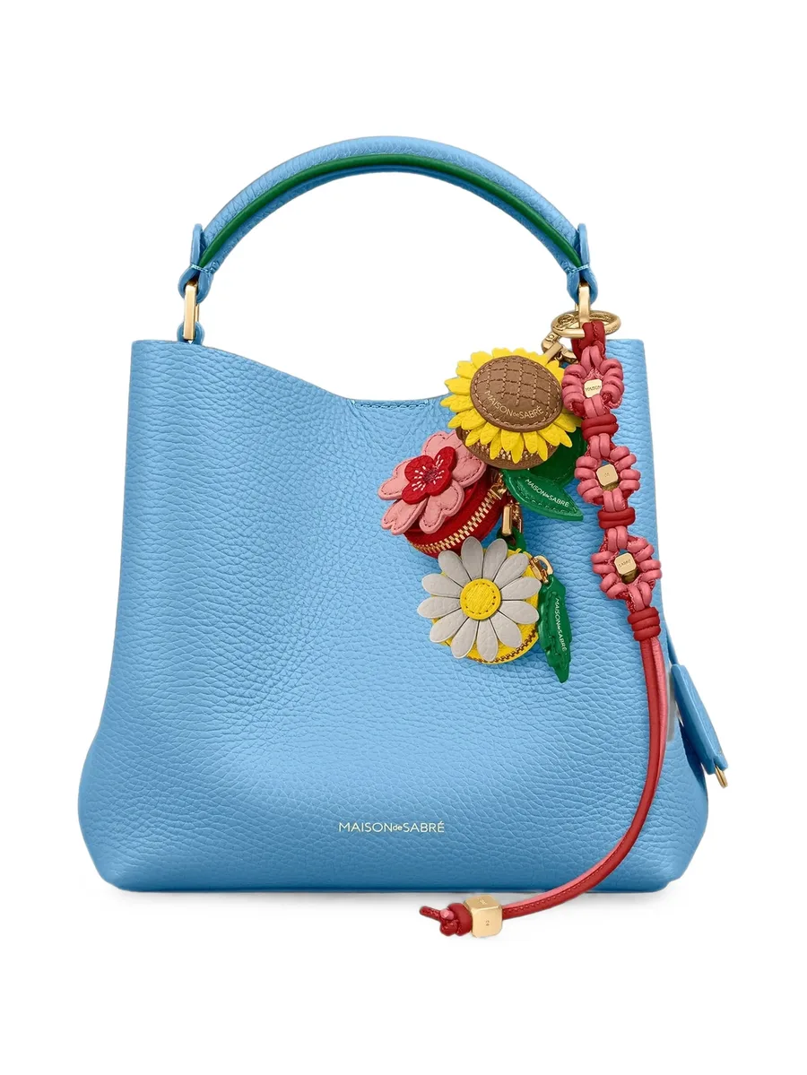 Wristlet leather bag charm 5