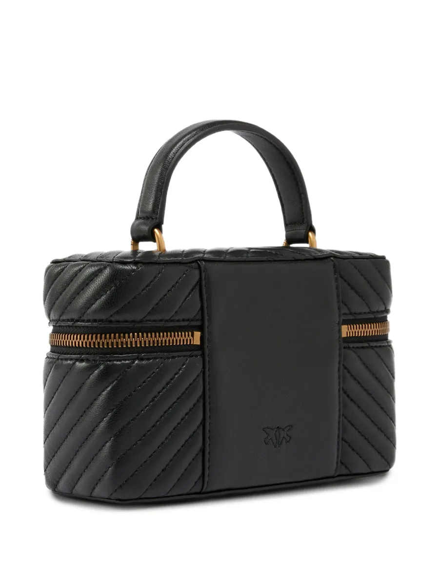 small beauty case with shoulder strap chevron nappa 2