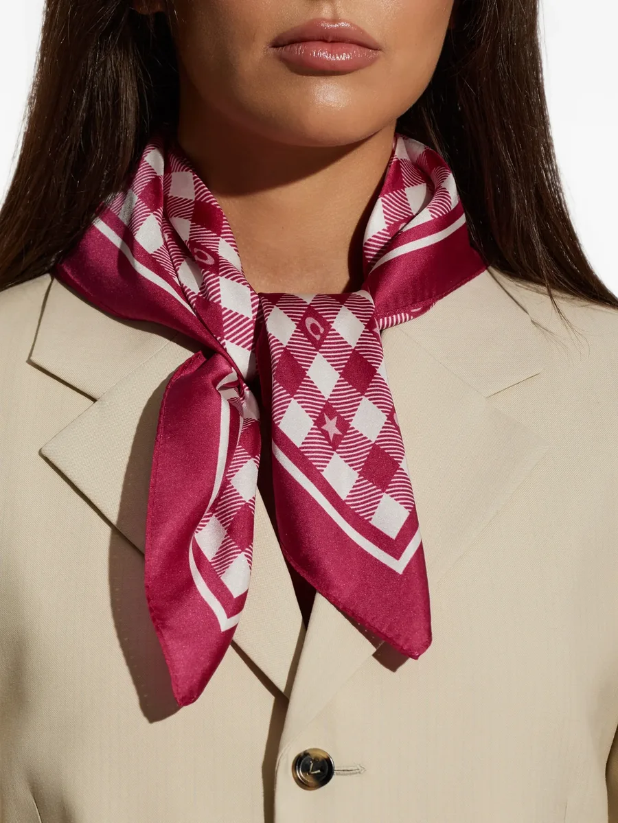 check-print silk scarf 4