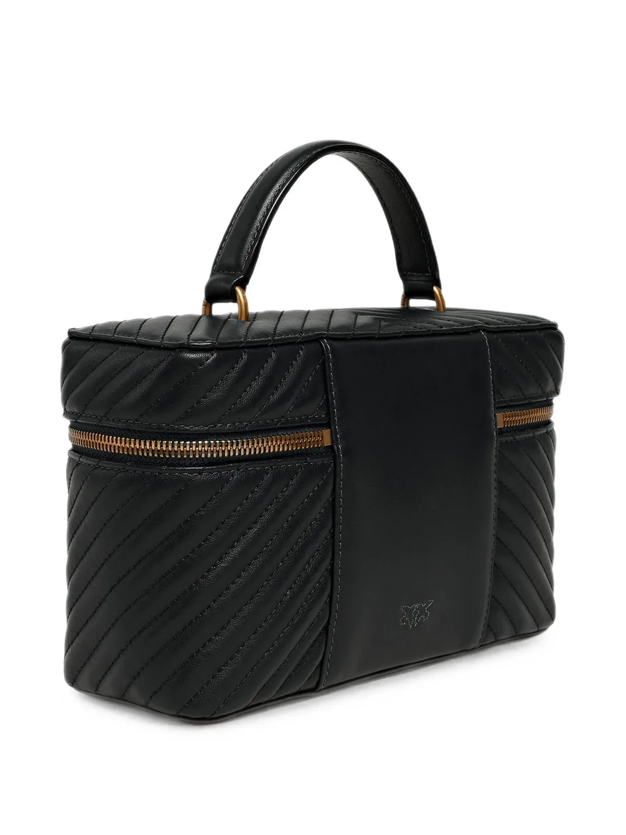 medium beauty case with shoulder strap in chevron nappa 2