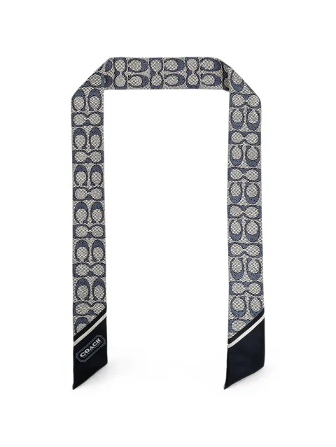 signature monogram-print silk scarf