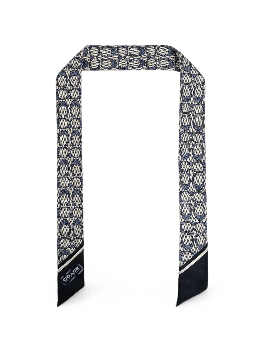 signature monogram-print silk scarf 1
