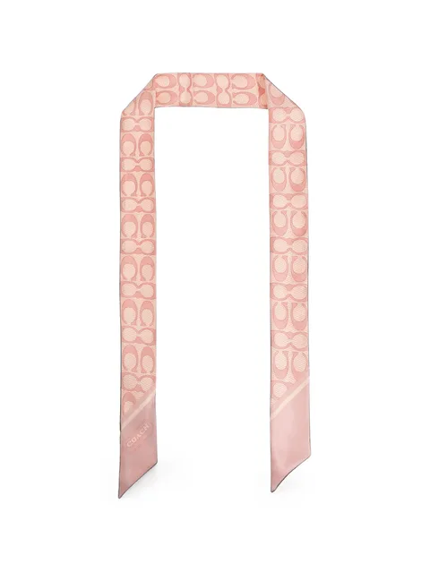 logo-print silk scarf