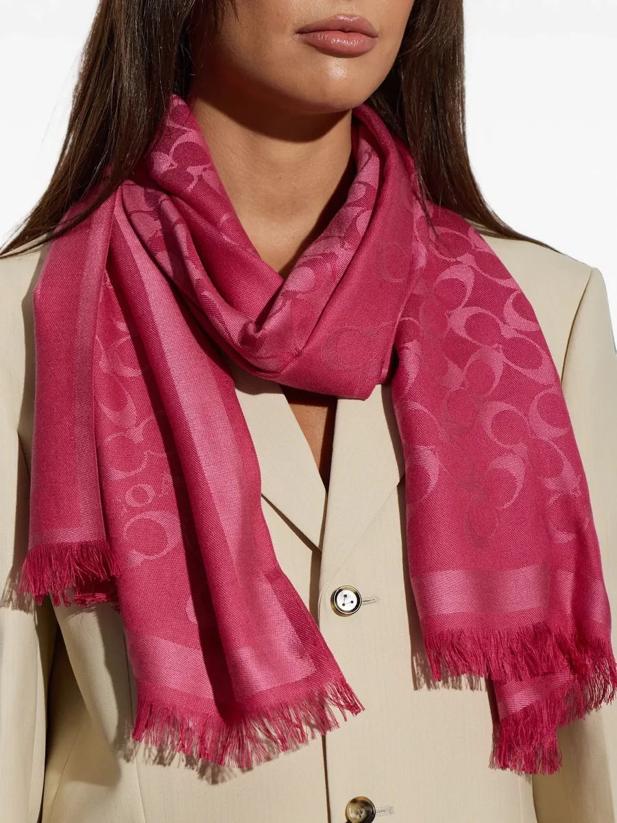 monogram frayed scarf 4