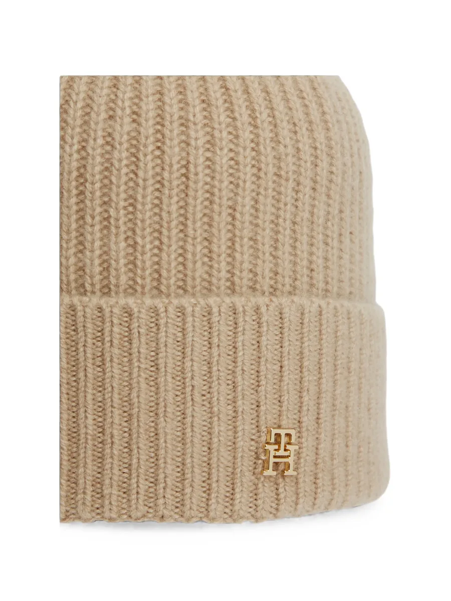 ribbed-knit logo-plaque beanie hat 3