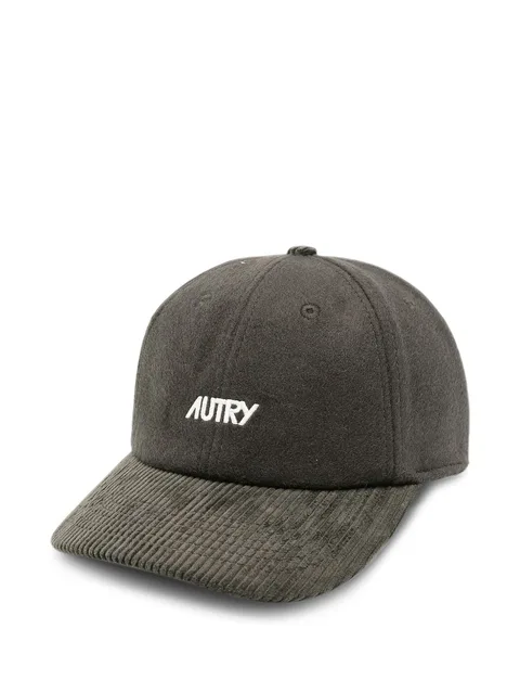 logo-embroidered corduroy-trimmed baseball cap