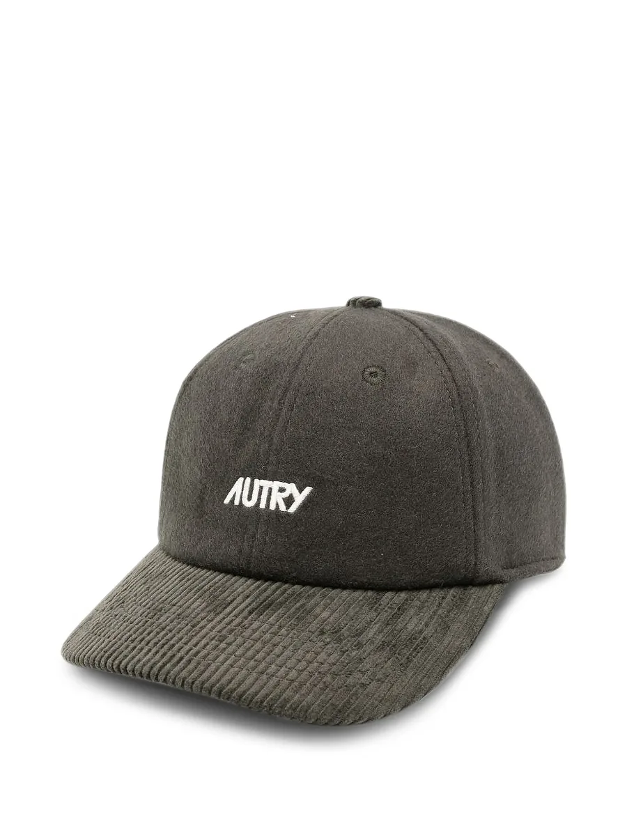 logo-embroidered corduroy-trimmed baseball cap 1