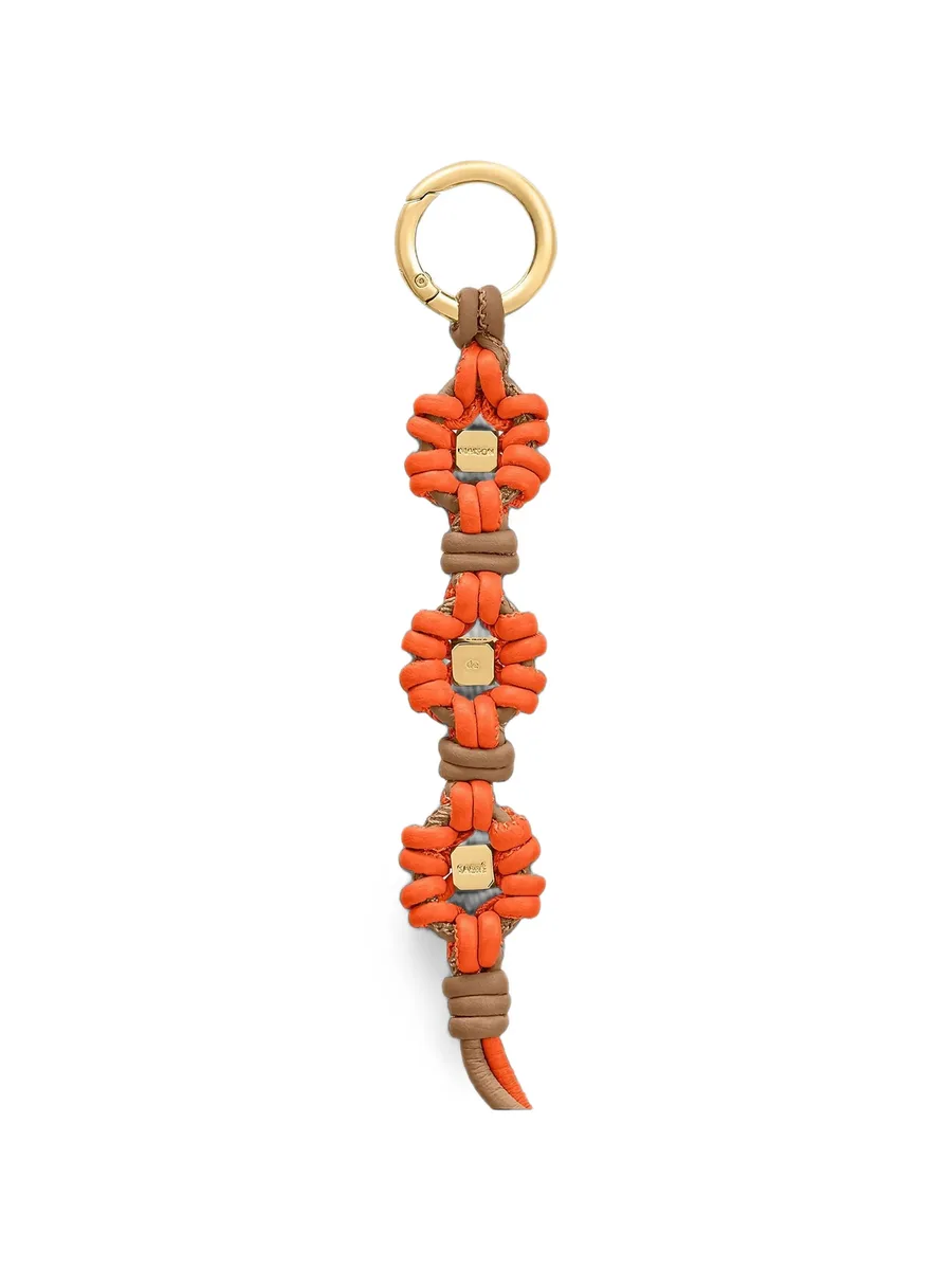 Wristlet knot-detail leather charm 3