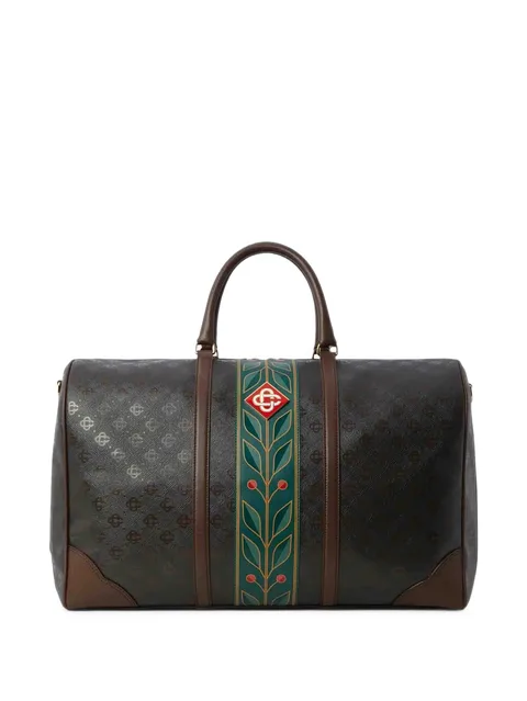 dark-brown monogram weekender bag