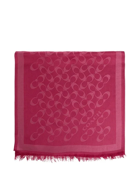 monogram frayed scarf