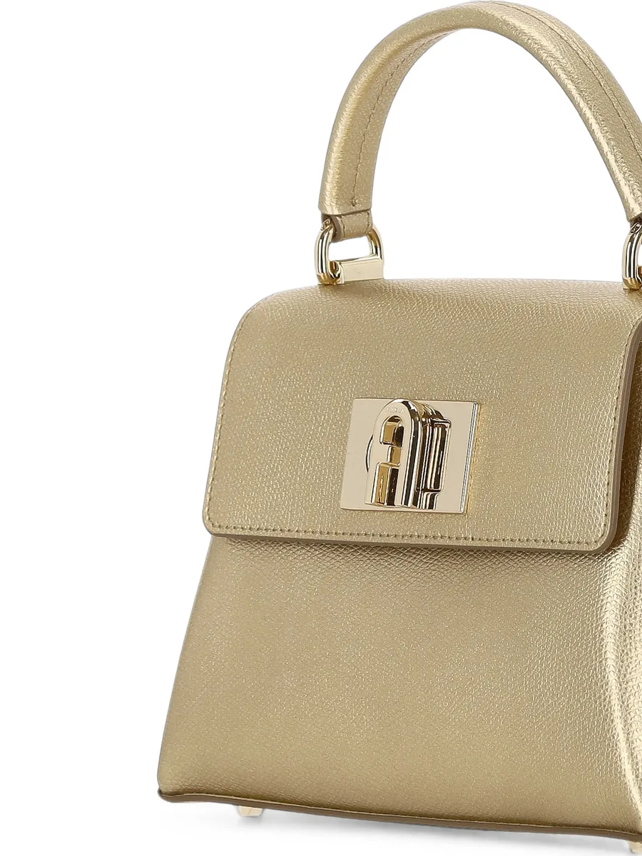 metallic-effect leather tote bag 4