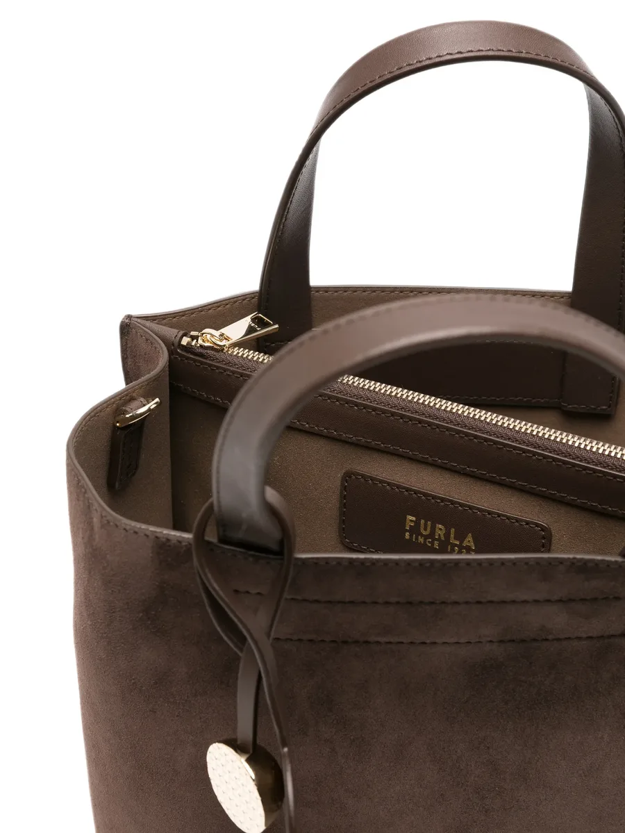 suede-panelled leather tote bag 5