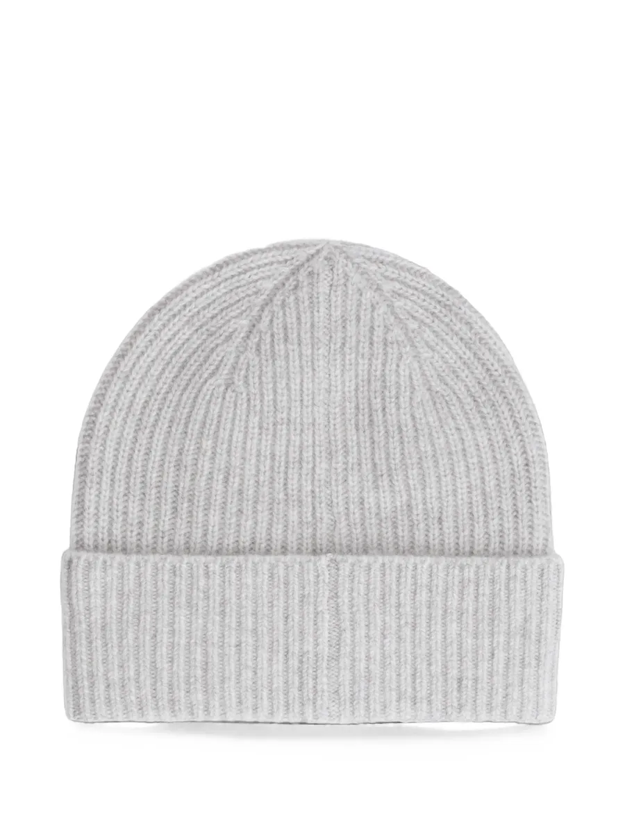 ribbed-knit logo-plaque beanie hat 2