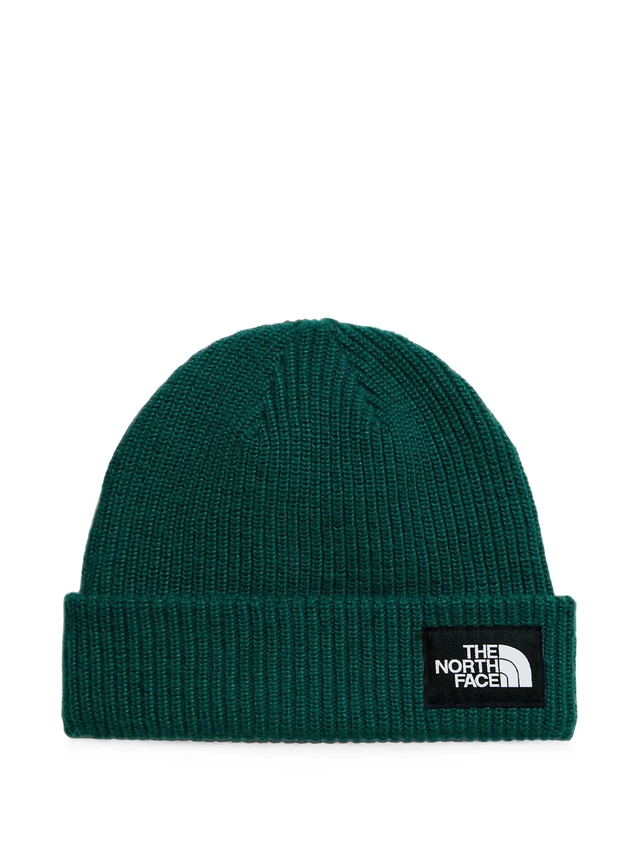 logo-patch ribbed beanie hat 1