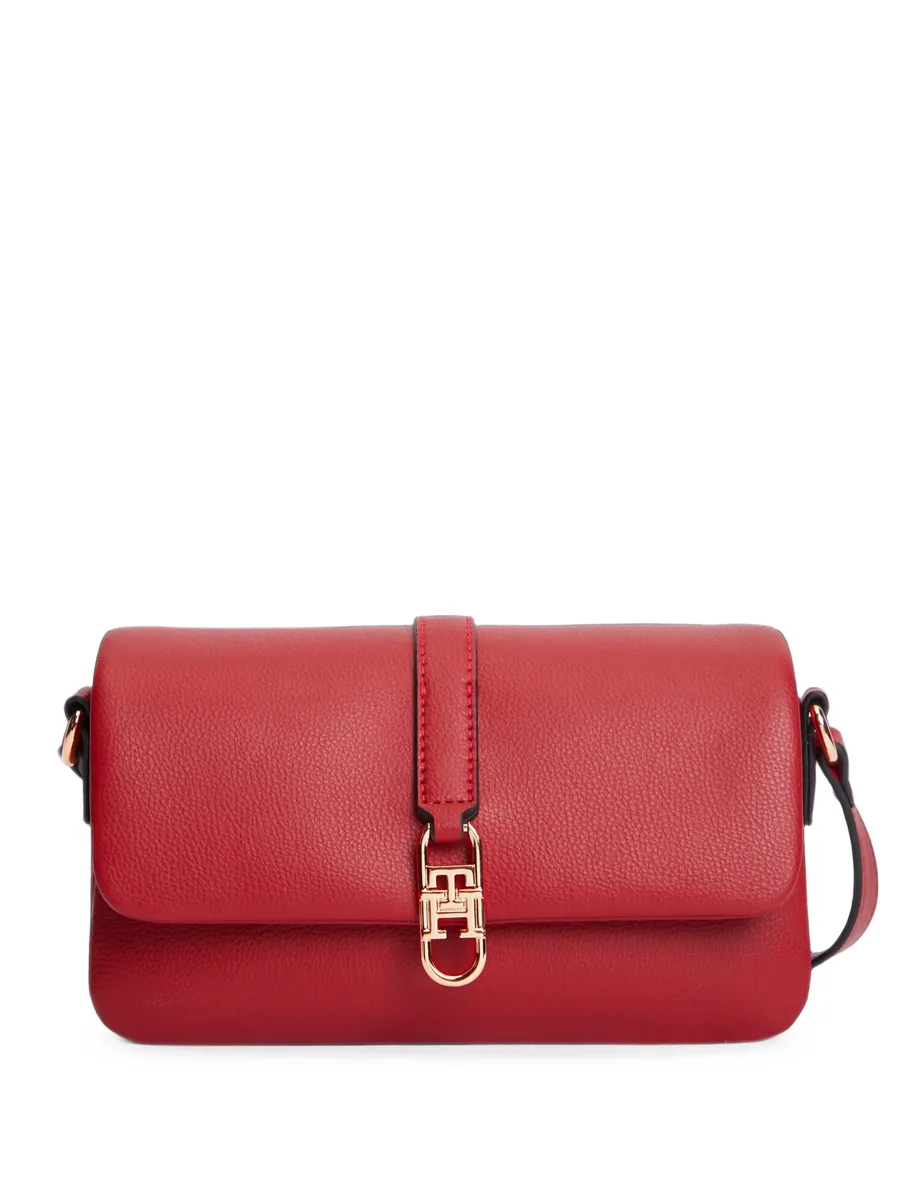 Libre logo-plaque pebbled shoulder bag 1