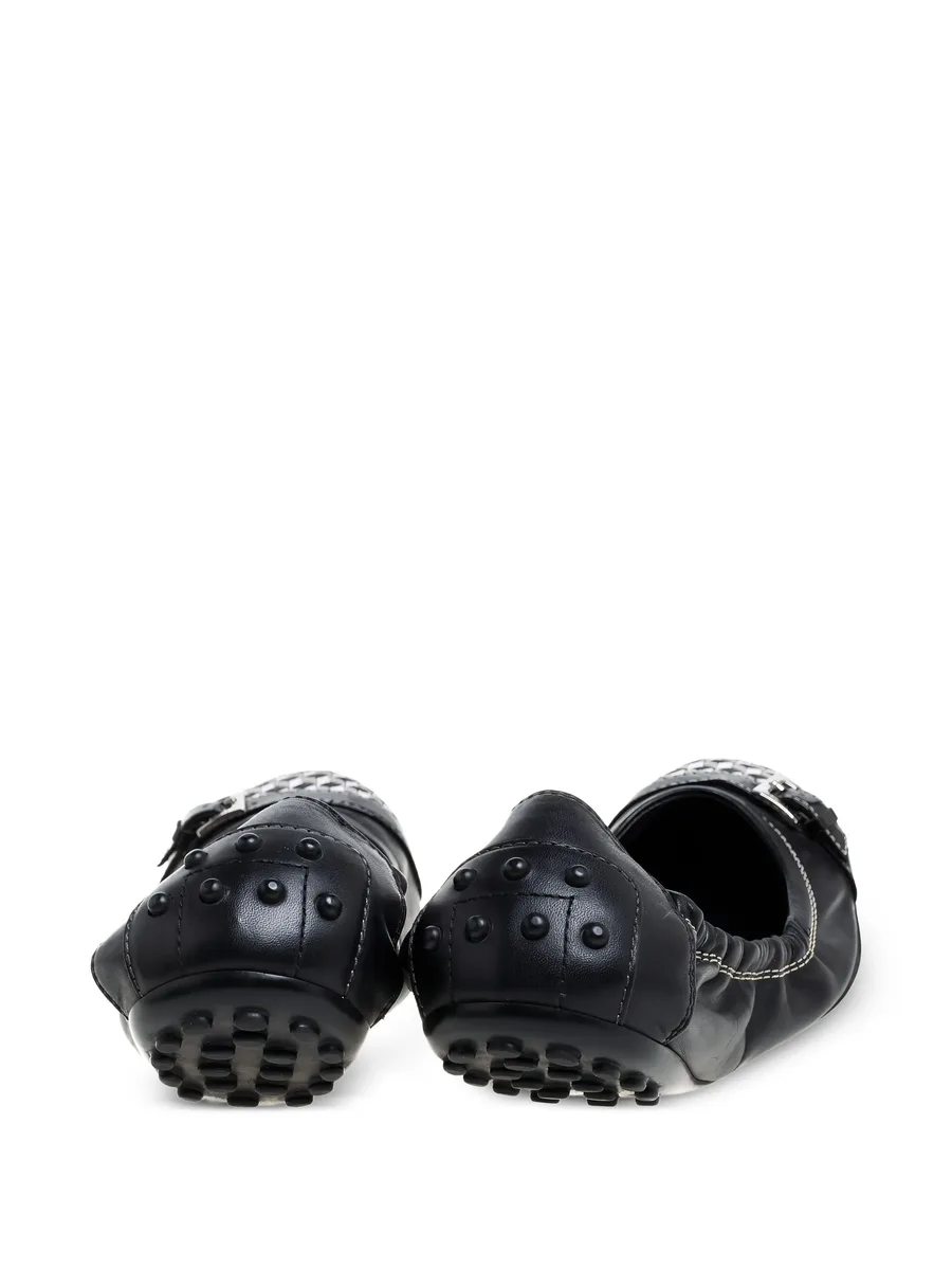 pre-owned checked-panel ballet flats 4