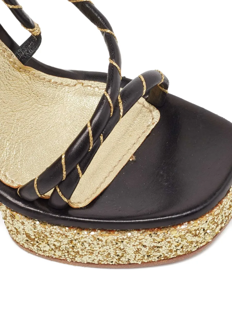140mm leather platform sandals 9