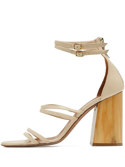 pre-owned 100mm leather sandals