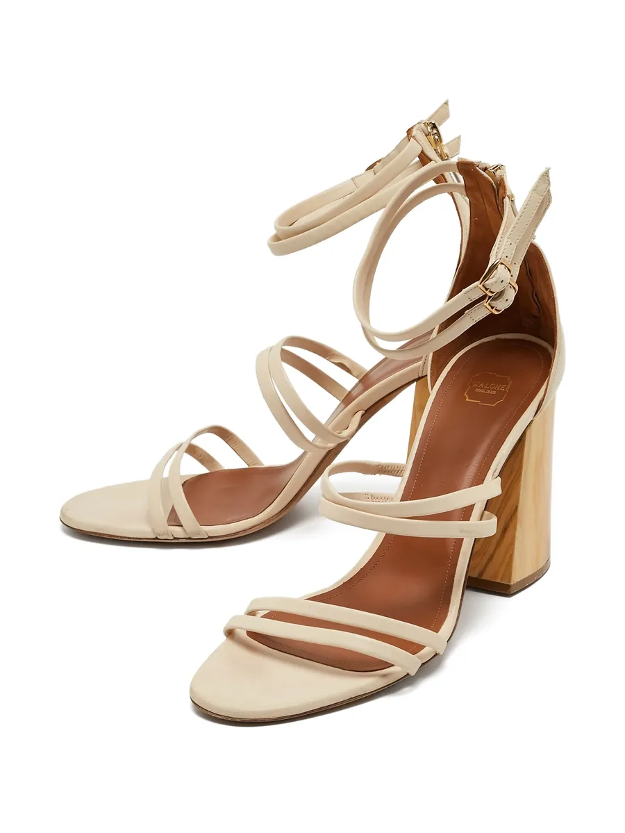 pre-owned 100mm leather sandals 6