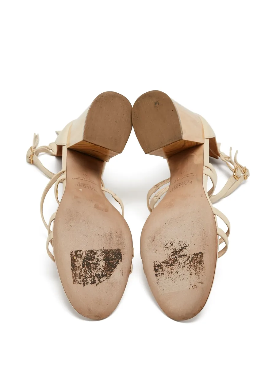 pre-owned 100mm leather sandals 10