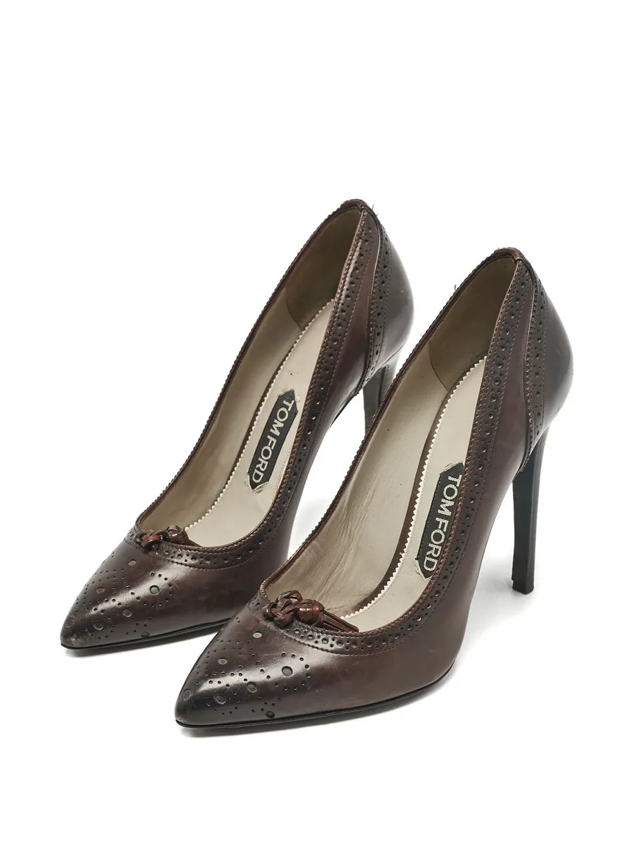 120mm brogue-detail leather pumps 3