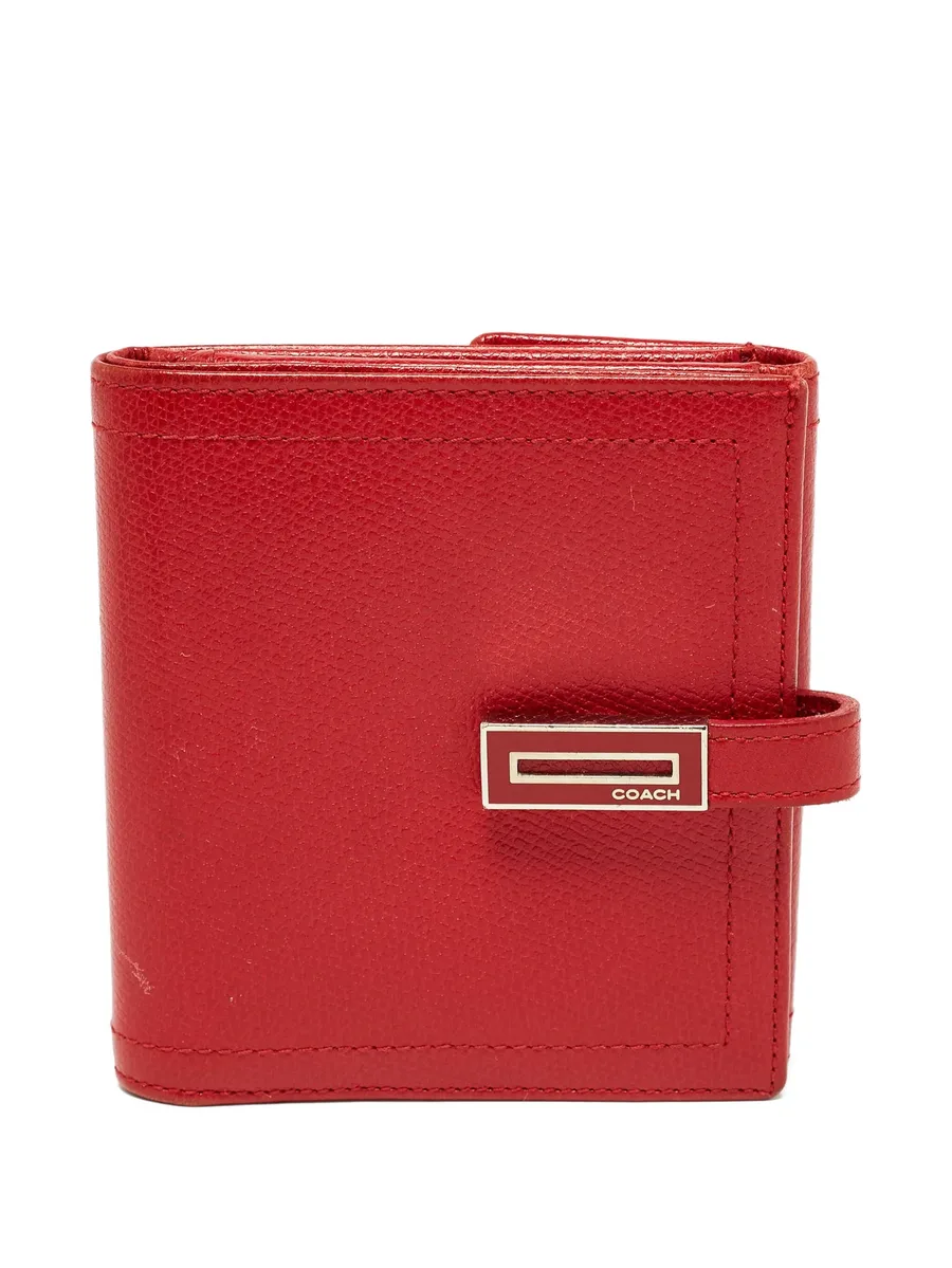 pre-owned leather metal-accent wallet 2