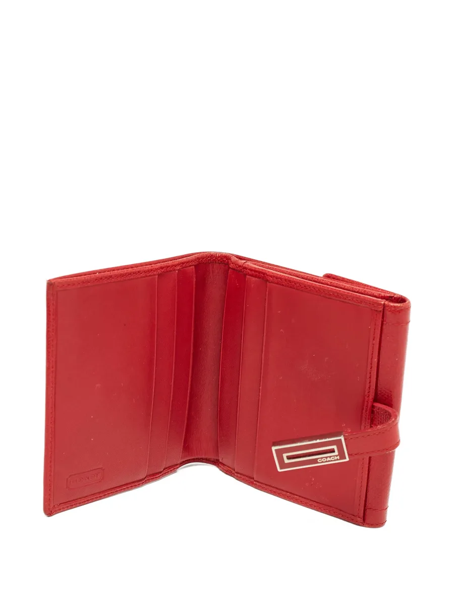 pre-owned leather metal-accent wallet 4