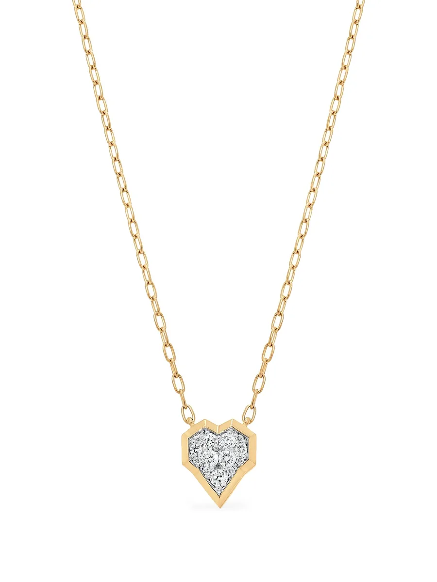 колье Honey Comb Heart из желтого золота с бриллиантами 1
