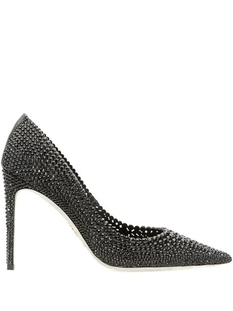 crystal-embellished pointed-toe pumps