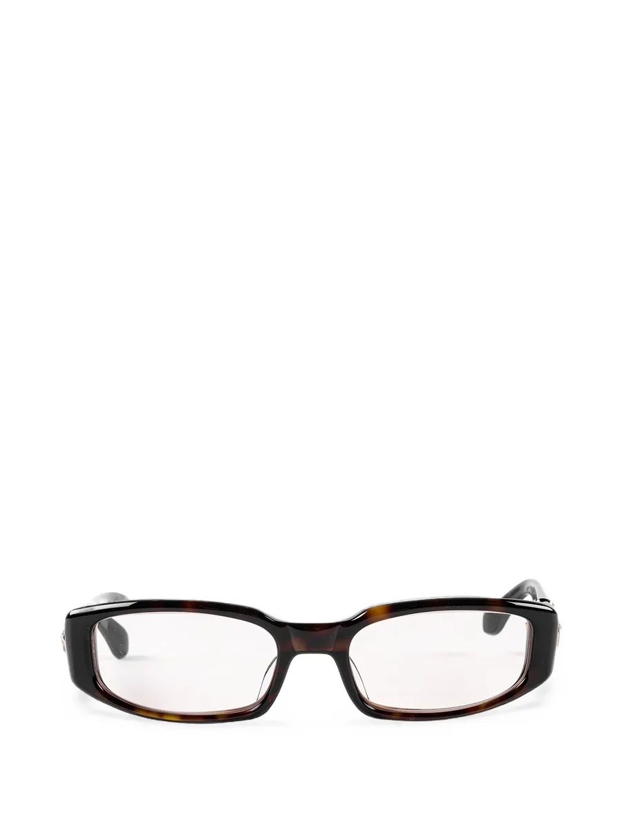 Her rectangle-frame glasses 1