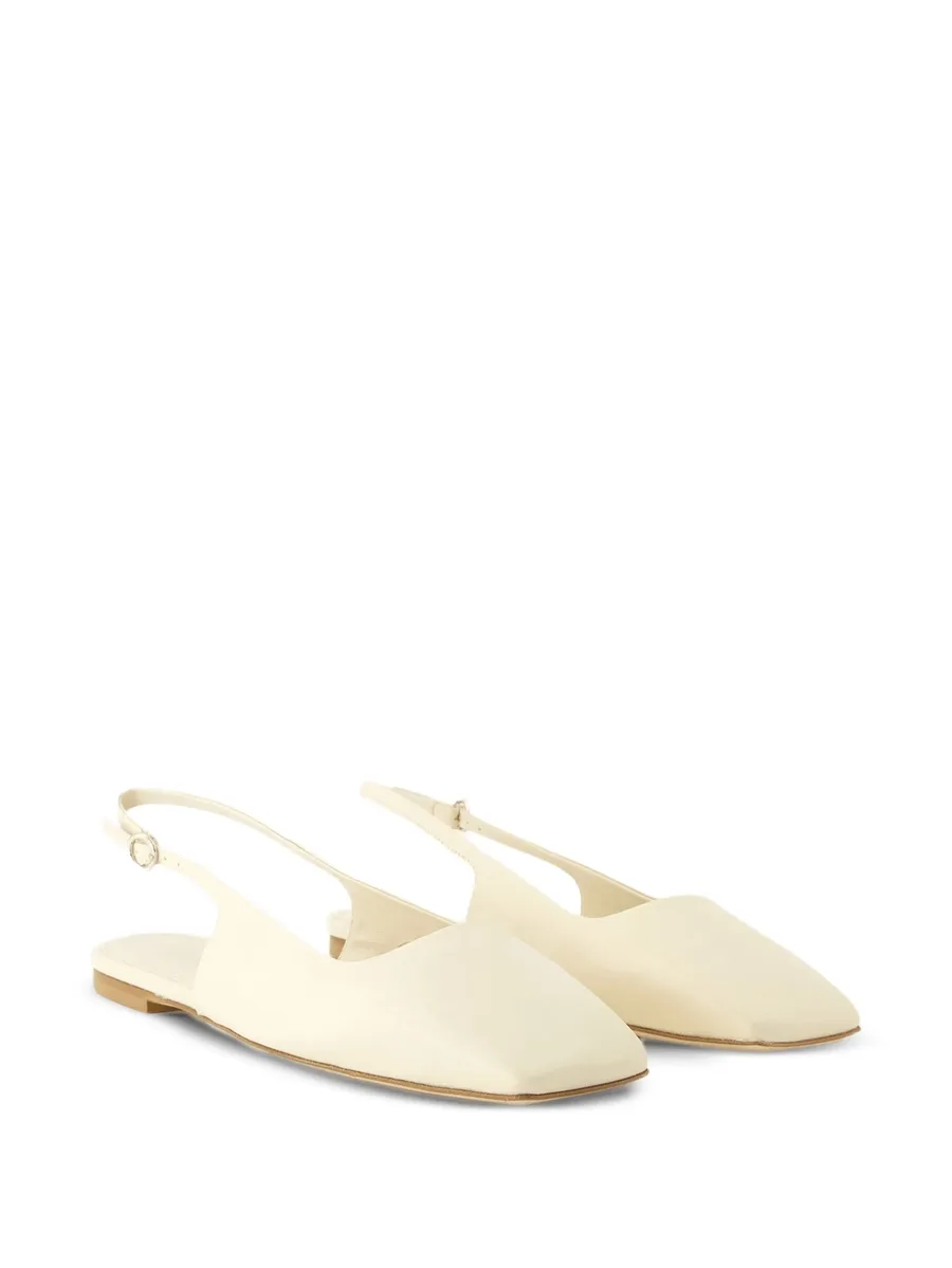 Liya slingback leather flat pumps 4